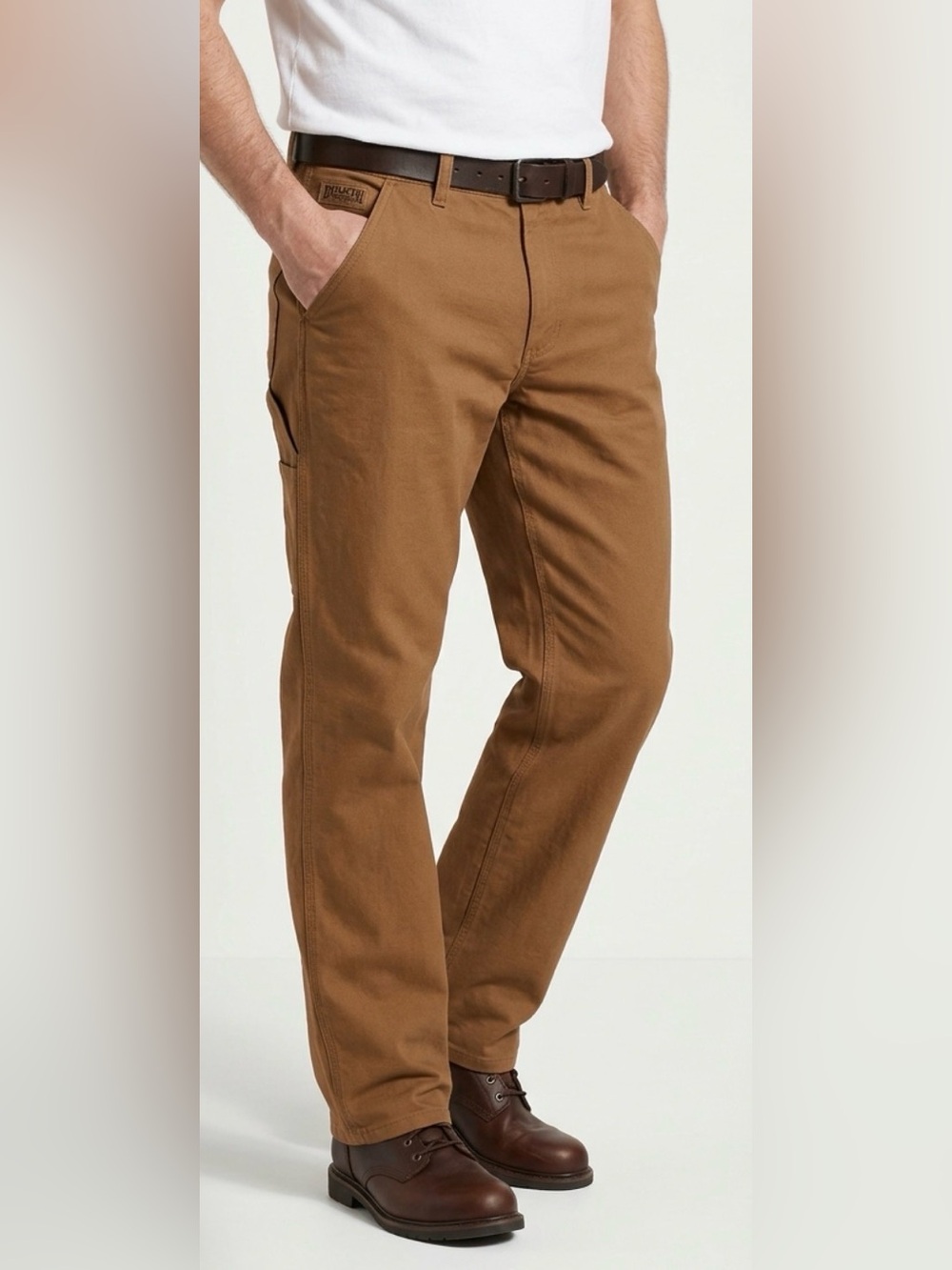 Duluth Trading Co Fire Hose Cotton Work Pants Tan Khaki 40x32